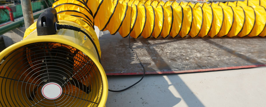 yellow ducting used at construction site
